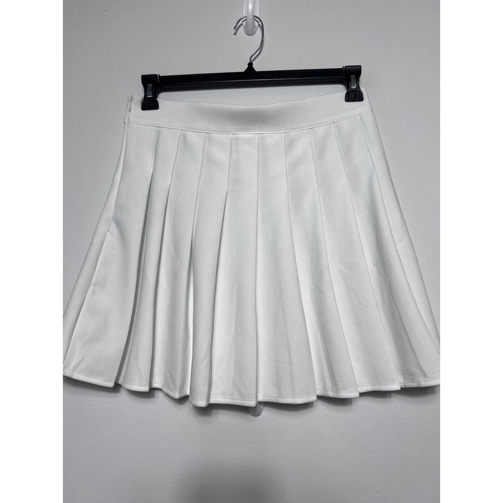 White Tennis Skater Skirt (XL) Pleated Mini Preppy Coquette Y2K Stretch RUSH - Picture 2 of 7